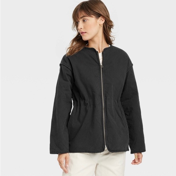 NWT Universal Thread Women's Cotton Twill Jacket - Black/Charcoal Gray - Picture 1 of 4